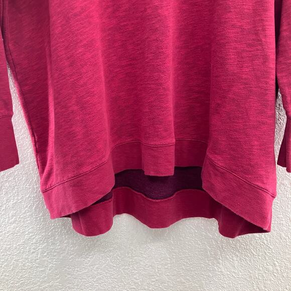 Columbia Pink Fuchsia Drawstring Space Dye Funnel Neck Pullover Sweatshirt Top - Picture 9 of 9